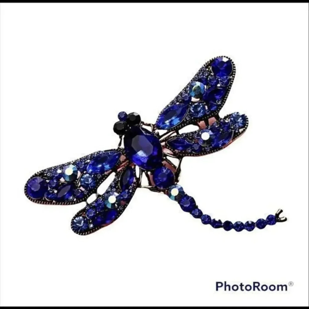 Crystal Vintage Dragonfly Brooches for Women Large Insect Brooch